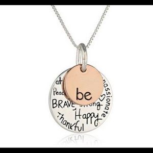 Cute silver and rose gold plated necklace